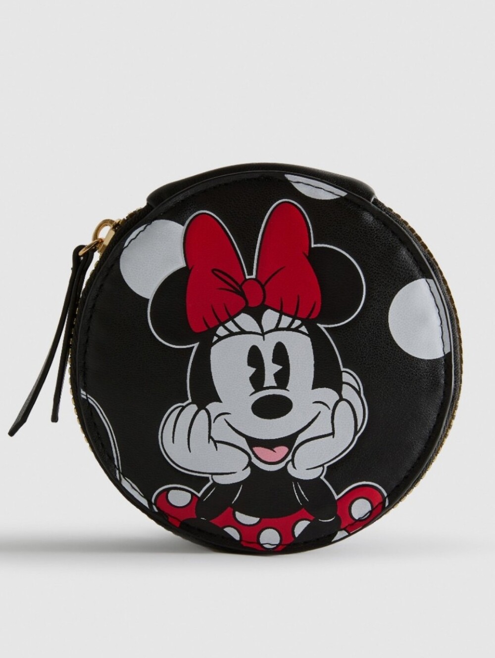Minnie Mouse Round Jewelry Travel Case - Black with Pink Bow, Primark